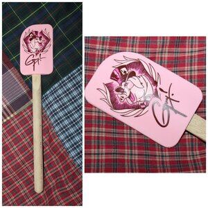 GUY FIERI Pink Pig Spatula Wooden Handle 14" long
